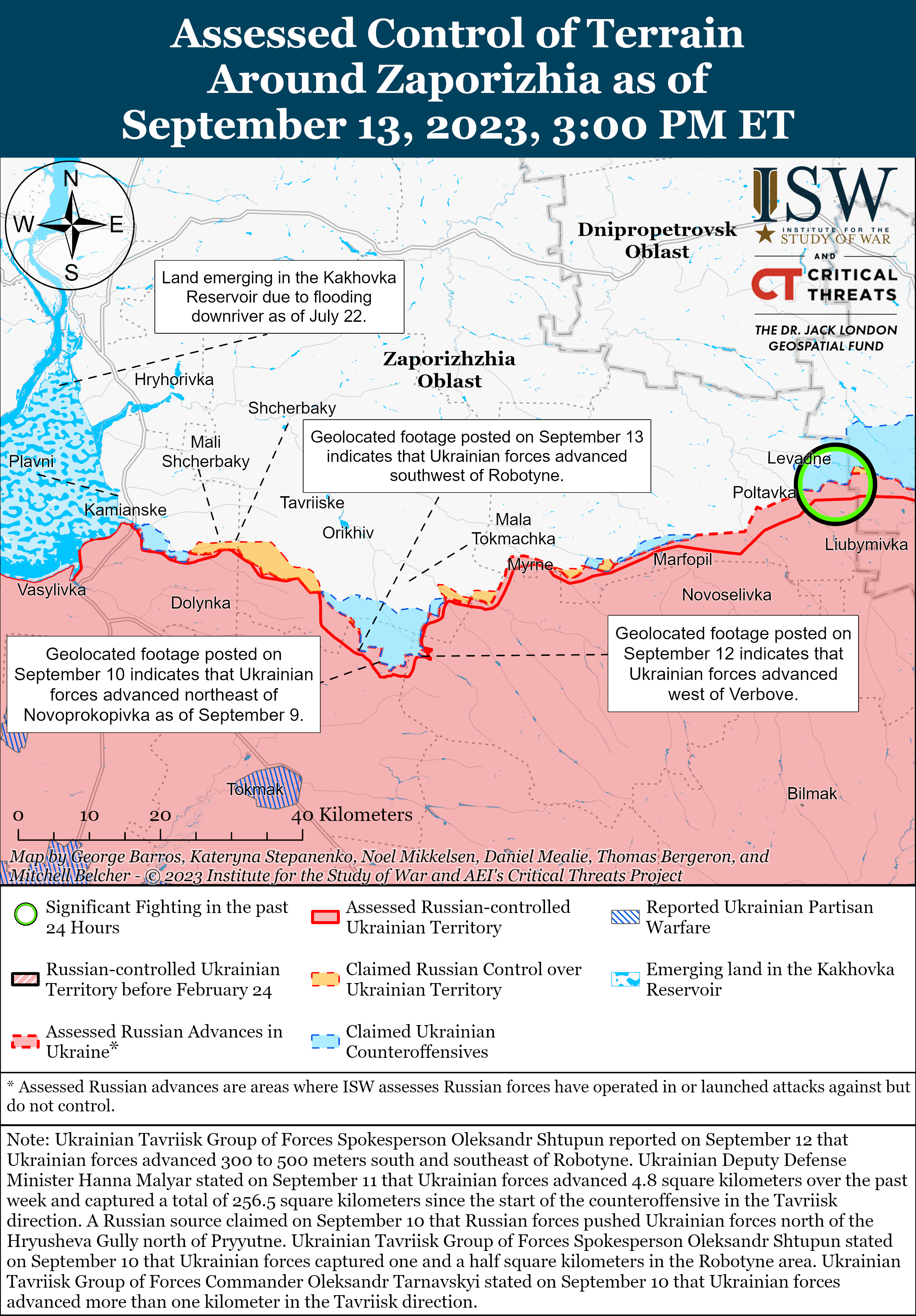 Українські війська просунулися на заході Запорізької області: карти боїв ISW
